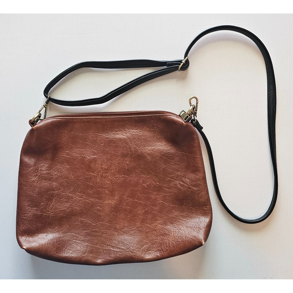 Charleston Brown Leather Bag W/ Cross Body Removable Strap - Picture 10 of 11